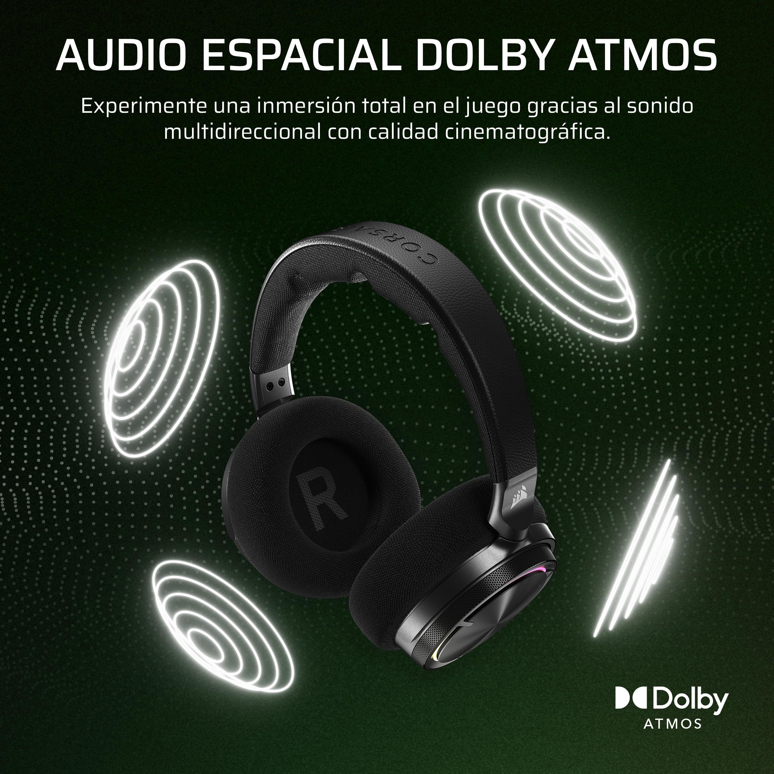 Corsair Virtuoso MAX Wireless para Xbox Auriculares para Juegos – Carbono | Bluetooth, Dolby Atmos, Cancelación Activa del Ruido, Micrófono de Calidad Broadcast, para Xbox, PC, Mac