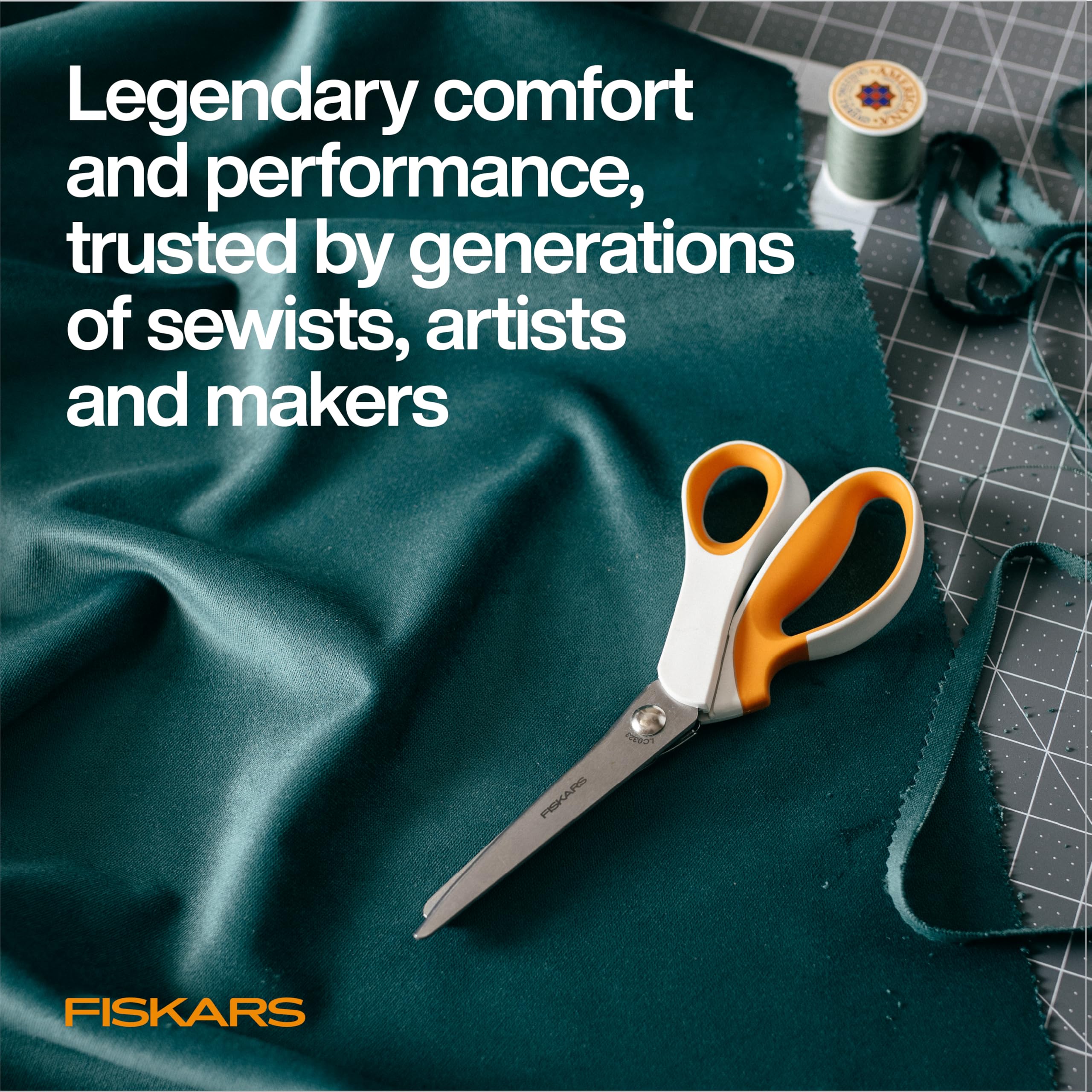 Fiskars SoftGrip Pinking Shears, Fabric Scissors with Ergonomic Handle, Zig Zag Edge and Stainless Steel Blades