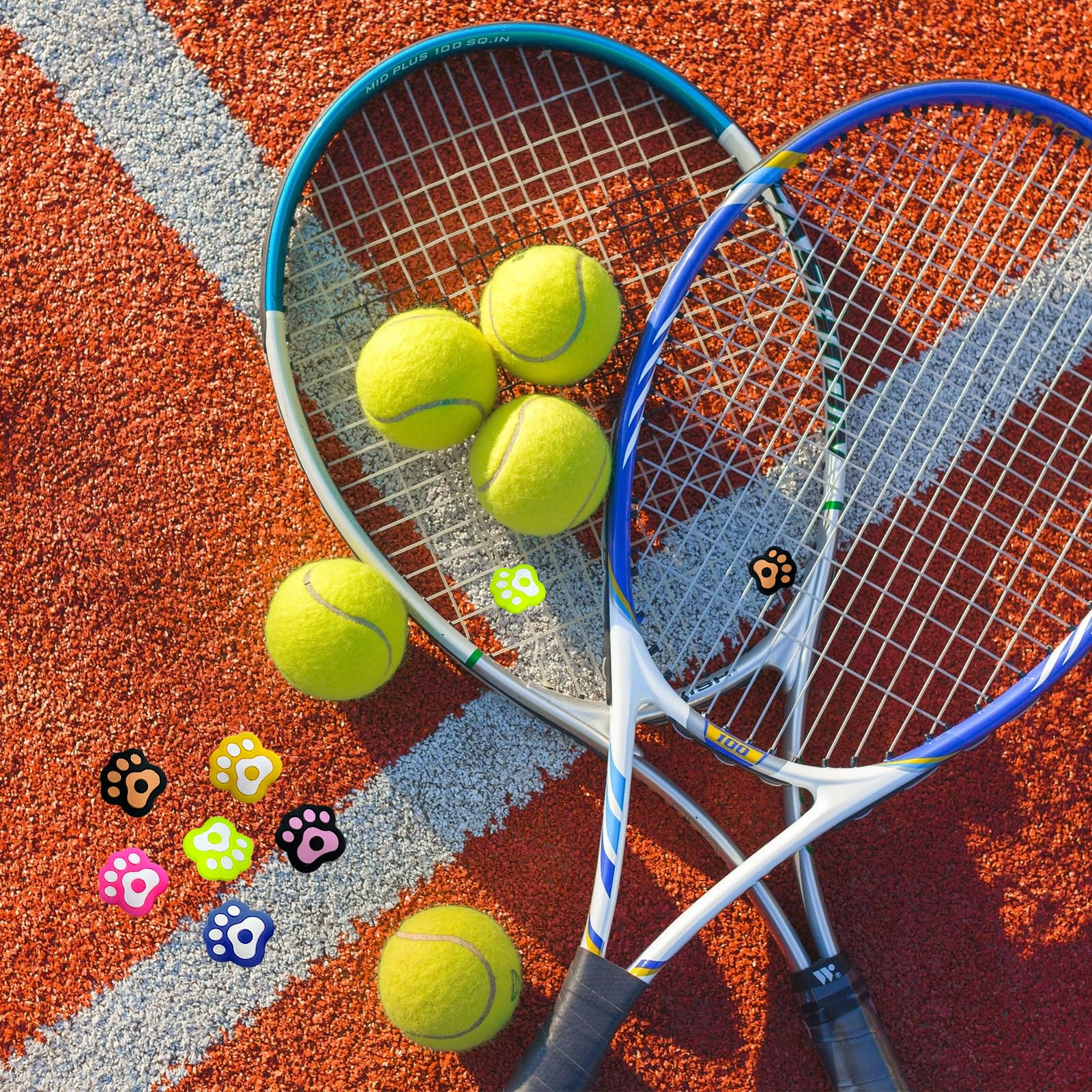 DLPRK Tennis Stoßdämpfer 6er Set - Vibrationsdämpfer Katzenpfote Für Tennisschläger