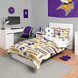 FOCO NFL Unisex-Adult NFL Team Logo Bed in a Bag Comforter Sheets Pillow Cases Bedding 5-Piece Set - Buy now