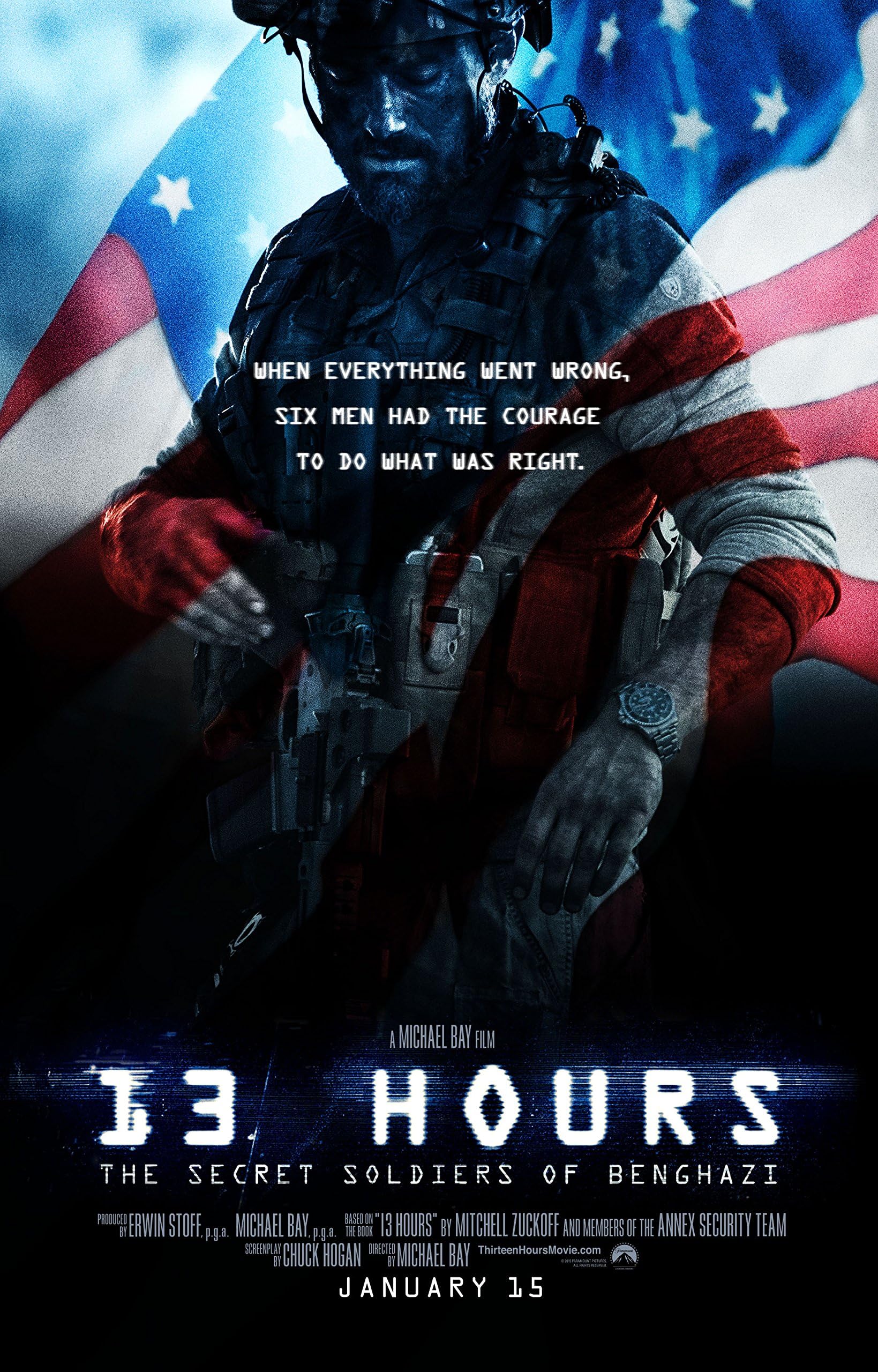 13 Hours: The Secret Soldiers of Benghazi - Movie Poster (2016), Size 24 x 36 Inches, Glossy Photo Paper (Thick 8mil) - John Krasinski, James Badge Dale