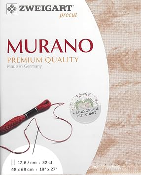 Wizardi Murano Vintage 32 Count Country Wood 3984/3219. Needlework Canvas, Cross-Stitch Fabric, Embroidery Cloth, Needlepoint Canvas. 52% Cotton and 48% Viscose. Precut Zweigart