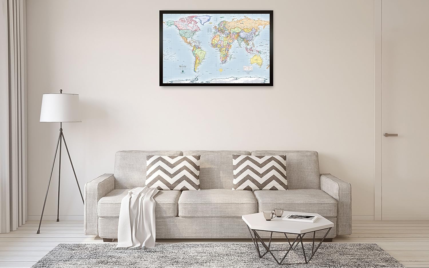 HM3322WLD-WLD Magnetic Map 33 X 22 Blue World