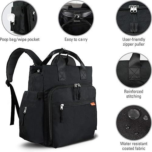 Miniatura 2 de Bolsa de viaje para perros y gatos, contenedor de comida para perros, 2 cuencos para perros sin BPA, mochila para pañales para perros, regalo para