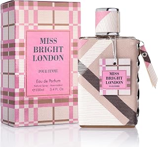 Miss Bright London Eau De Parfum for Women - Sweet, Elegant & Fruity Scent - Top Notes of Green Lime & Icy Pear - Base Notes of Vanilla, Amber, Mahogany & Balsamic Tonka Bean - Elegant 100ml Bottle
