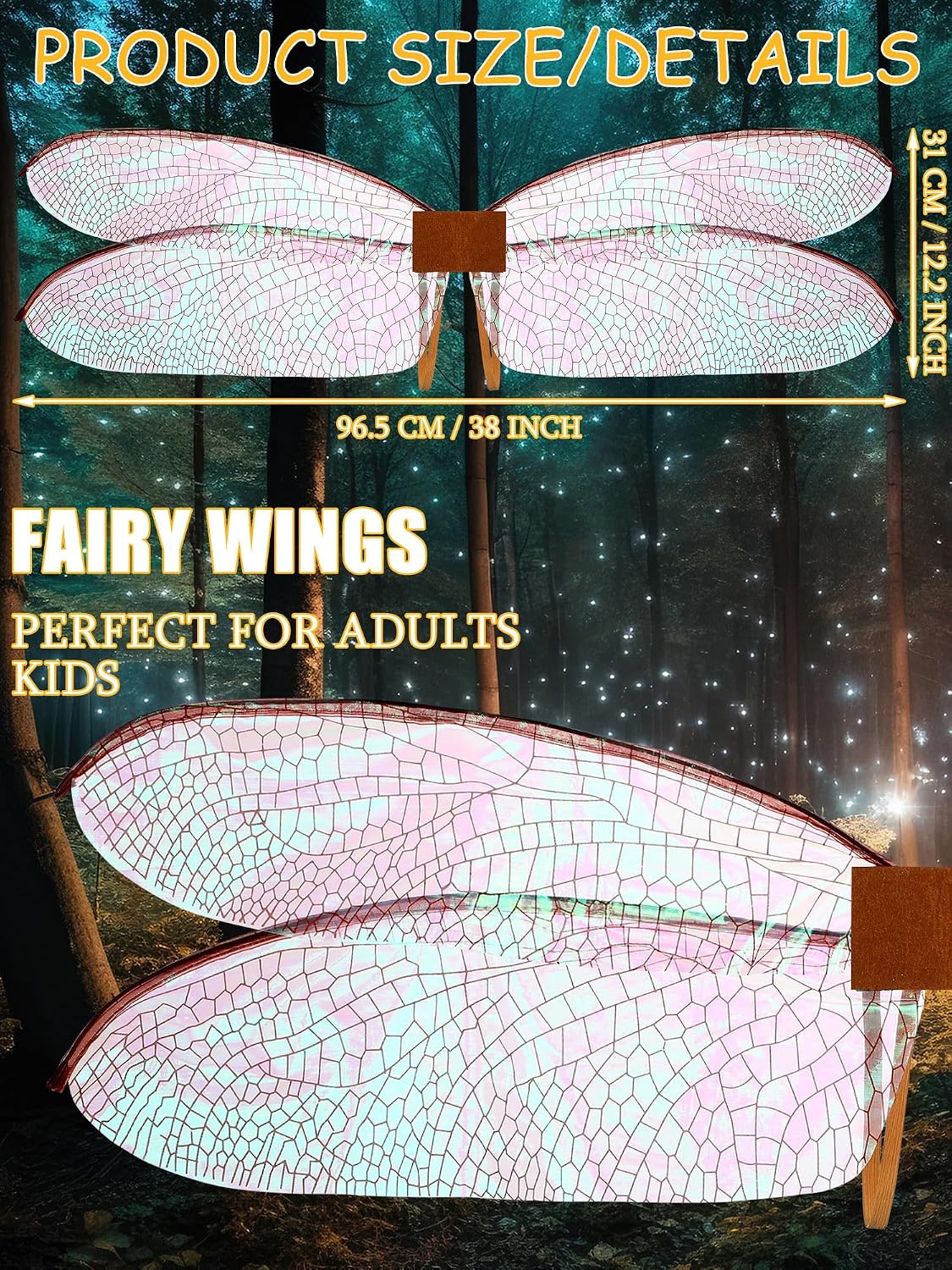 Dragonfly Wings for Adults Halloween Fairy Dragonfly Wings Costume Large Cosplay Dress up Festive Party Favor