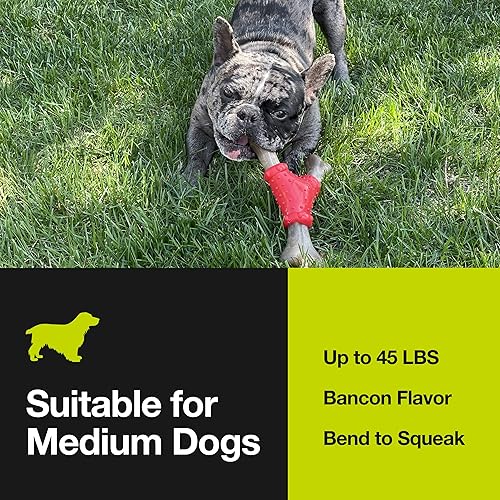 Vista 2 de Hero Bonetics Noisy Joint Wishbone - Promueve dientes saludables, encías y mente, sabor a tocino, para perros medianos
