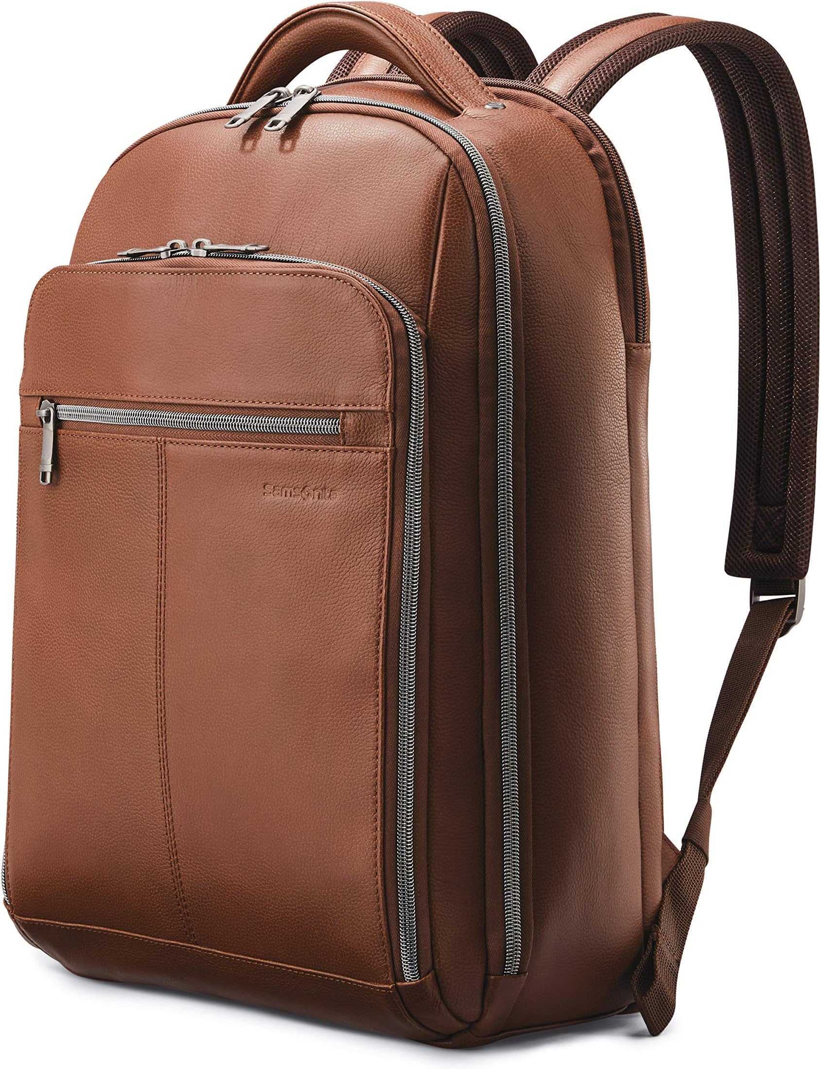 Classic Leather Backpack, Cognac , One Size