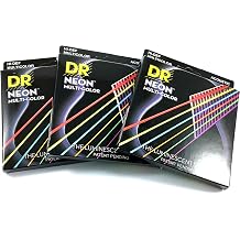 DR Guitar Strings 3 Pack Acoustic Neon Multicolor Lite 10-48 Luminescent