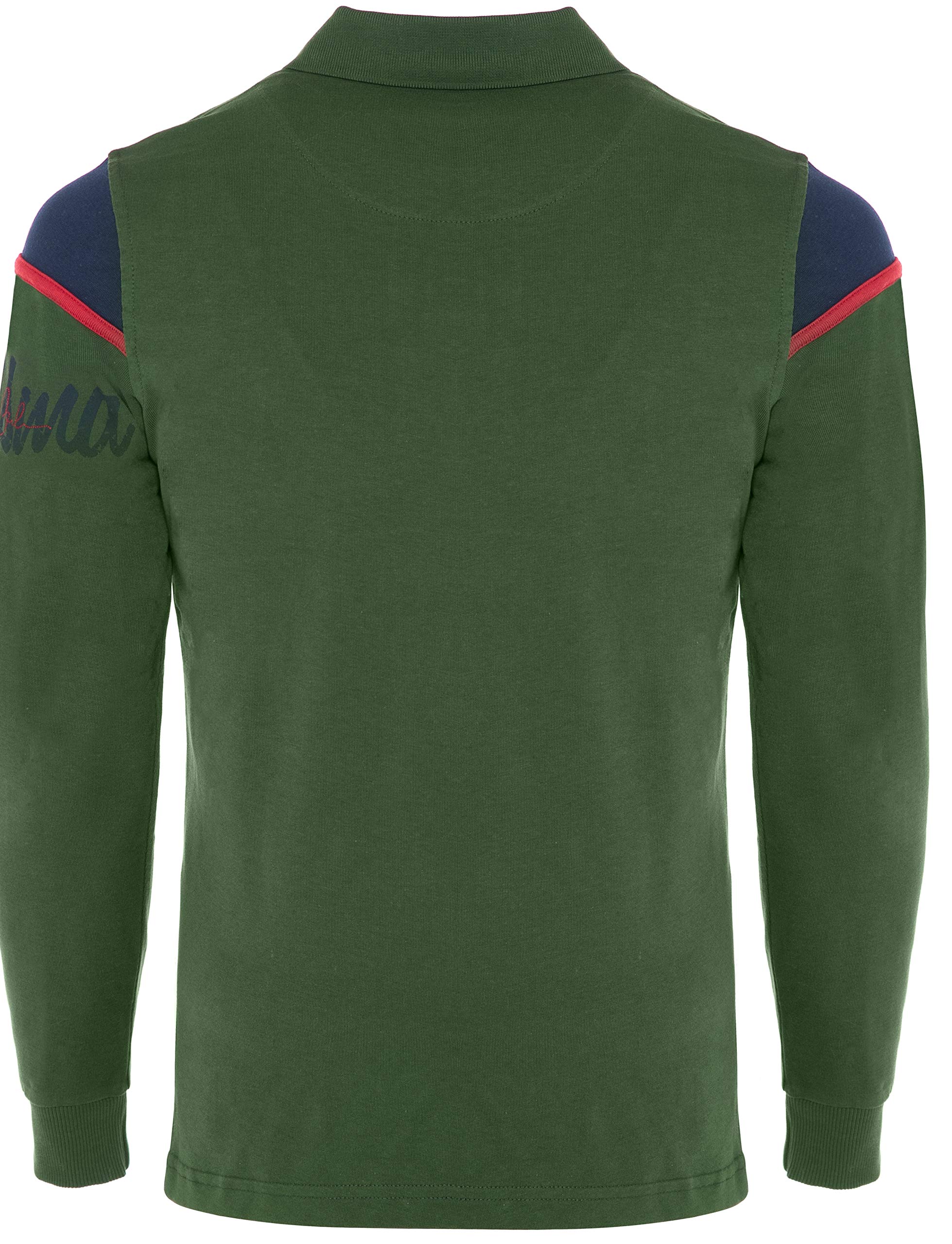 Carisma Polo de manga larga para hombre de algodón • Camiseta de manga larga para hombre con bordado • Agradable corte regular manga larga para oficina y ocio, caqui, XL