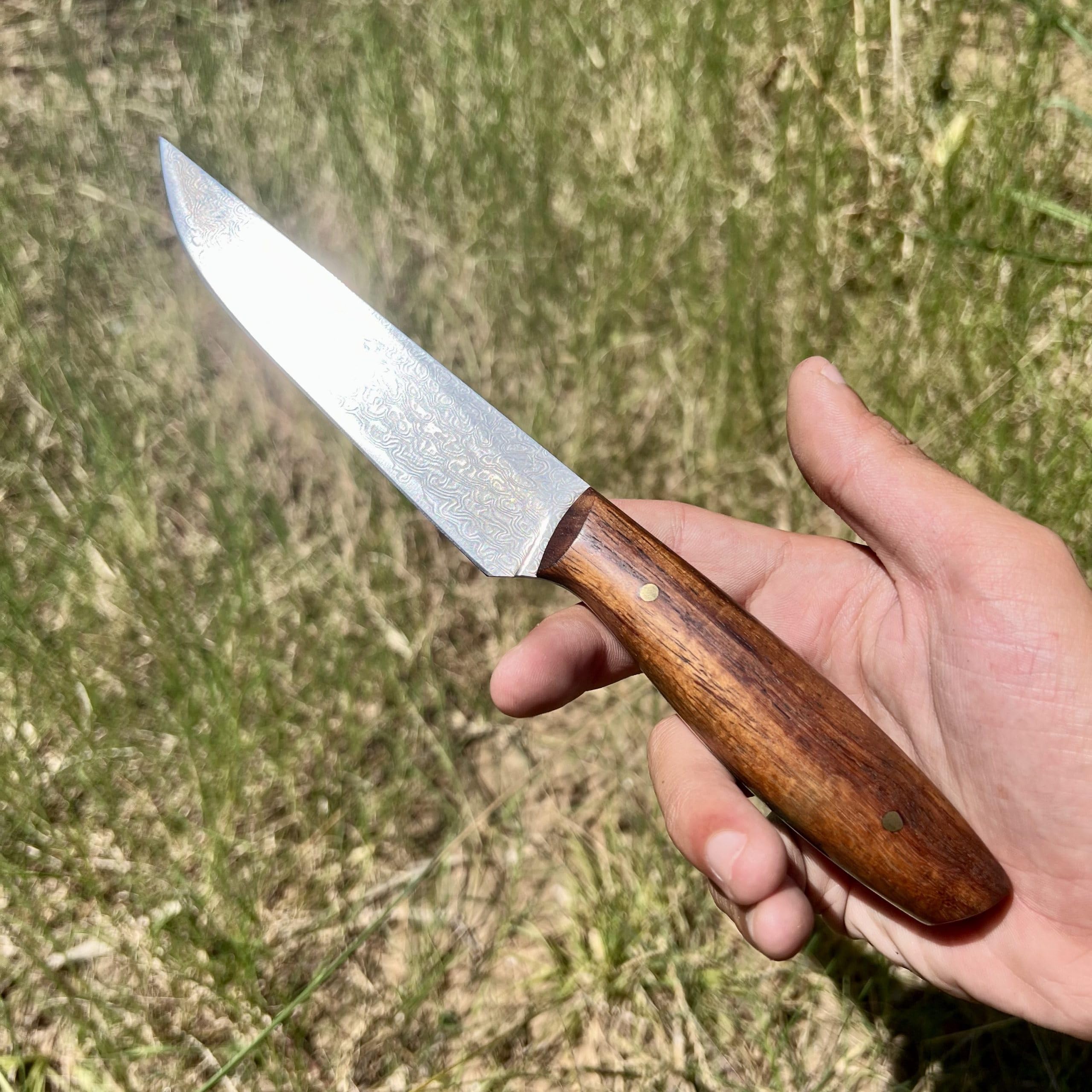 Couteau damas couteau cuisine polivalent Chef Camping tranchant professionnel japonais manche bois étui cuir artisanat suminagashi decoupe rasoir nourriture extérieur collection edc