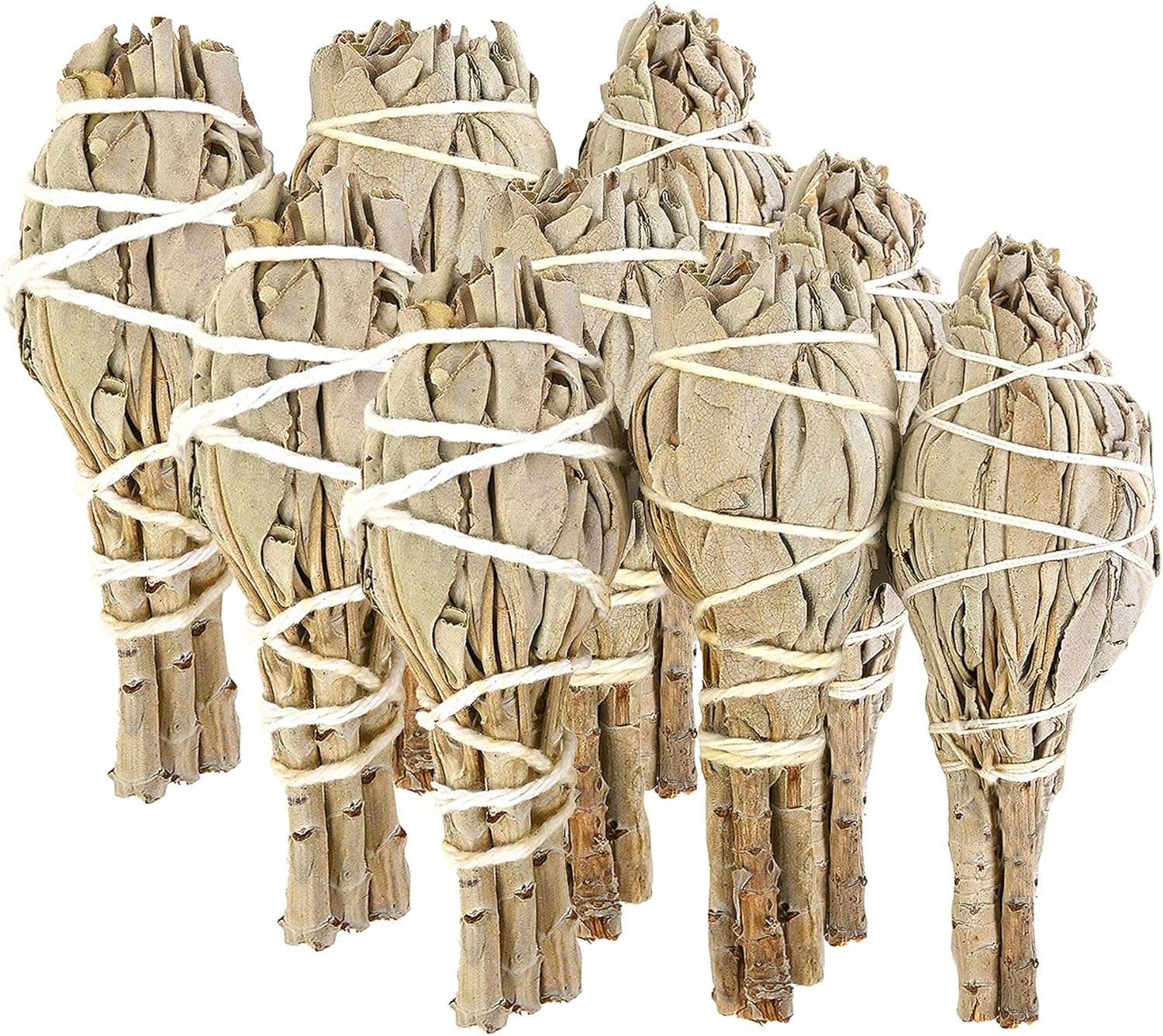 Incense Garden Premium California White Sage 4 Inch Smudge Sticks - Torch Wands Home Cleansing, Fragrance, Meditation, Yoga, Blessing, Smudging Rituals, New Home (Pack of 12)