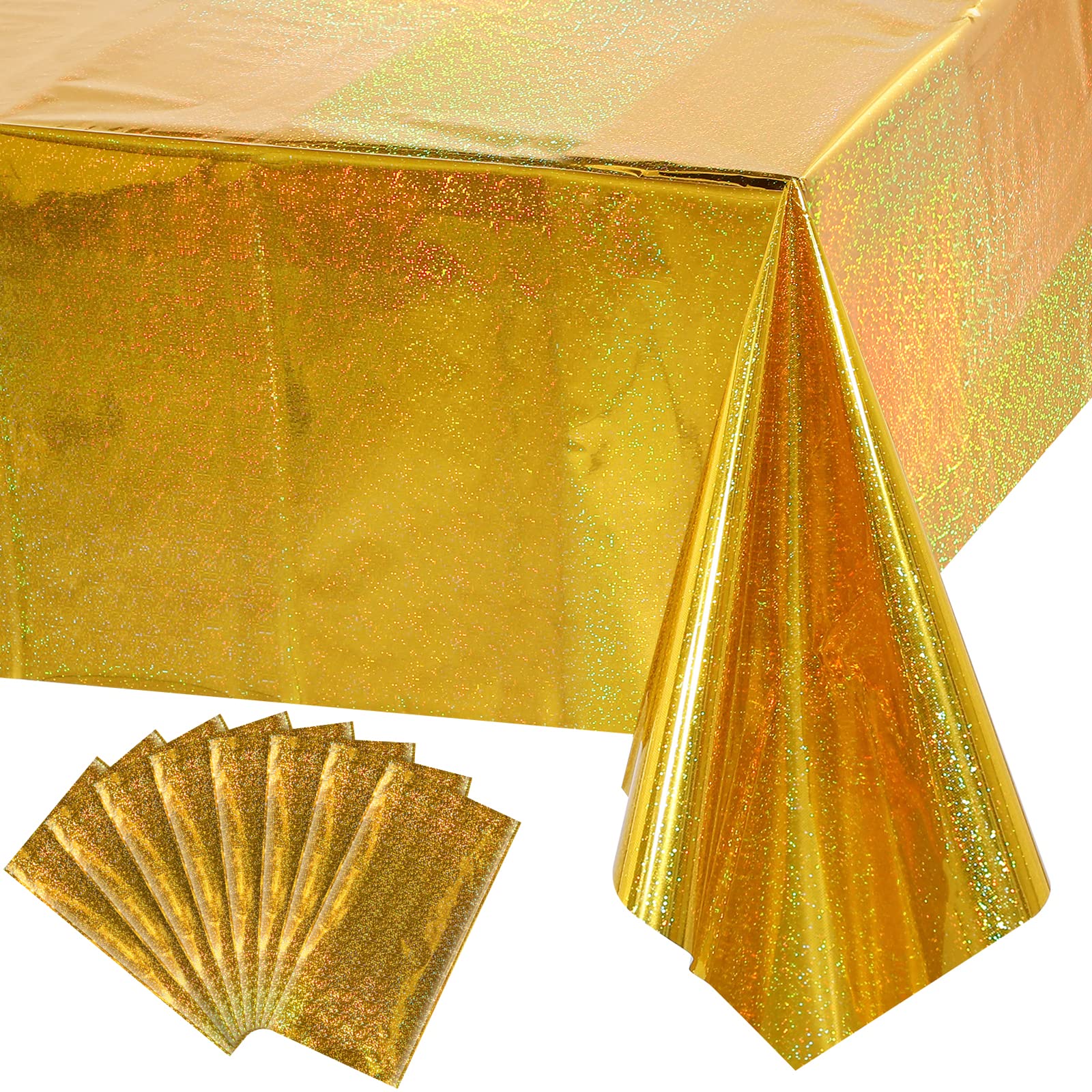 Nappe rectangulaire plastique dorée pour décoration de table de mariage et repas de Noël chic