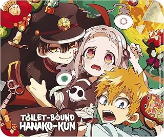 ABYSTYLE Toilet-Bound Hanako-kun Mousepad 9.25" L x 7.7" H Features Nene, Kou, & Hanako Non Slip Rubber Mouse Pads Office Desktop Computer Accessories Square Mouse Mat Gift