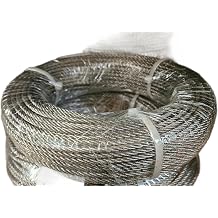 1mm 1.5mm 2mm 3mm 4mm 5mm 6mm 8mm STAINLESS Steel Wire Rope Cable Rigging Extra ASIN 316 A4 Marine Grade Length 50m, Diameter 3mm