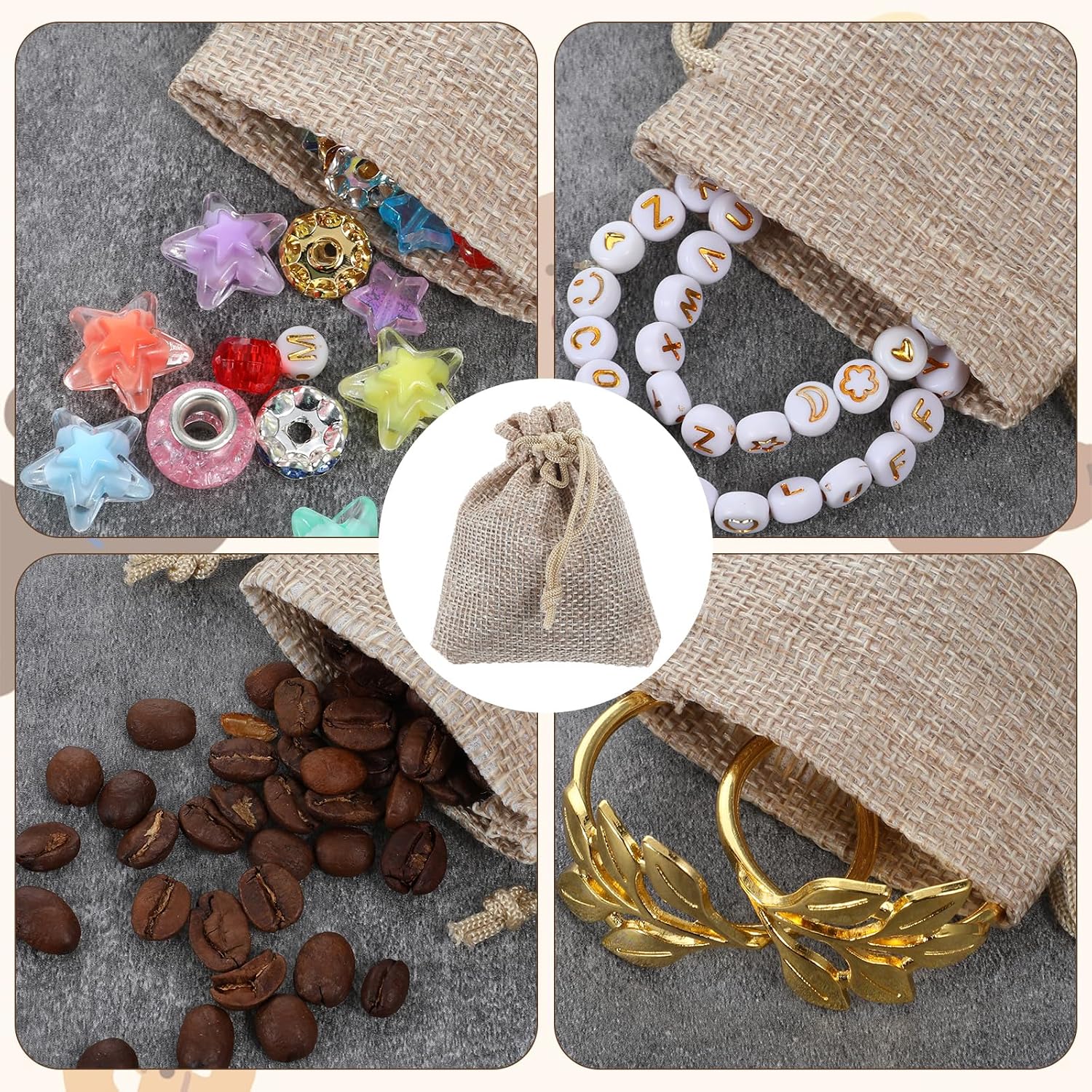 QfwdfcTrenz 20pcs Small Burlap Gift Bags, 2.7 X 3.5 Inch Linen Brown Small Burlap Bags With Drawstring Small Gift Pouches Jewelry Pouches Sacks For Christmas Wedding Party And Diy Craft Candy Packing image 4