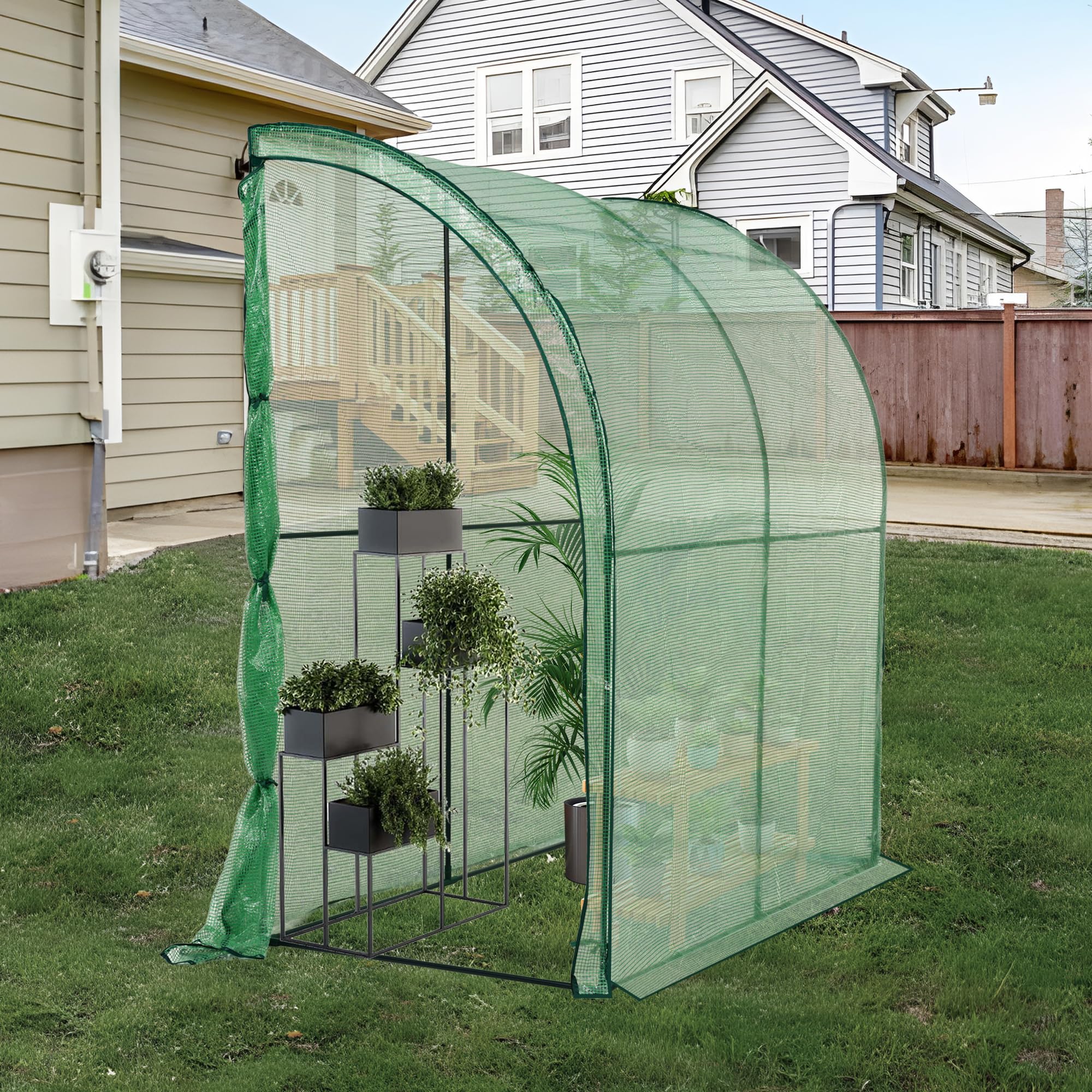 Amazon.co.jp: ビニール温室 大型 家庭用 組立式 耐候性PEカバー 215
