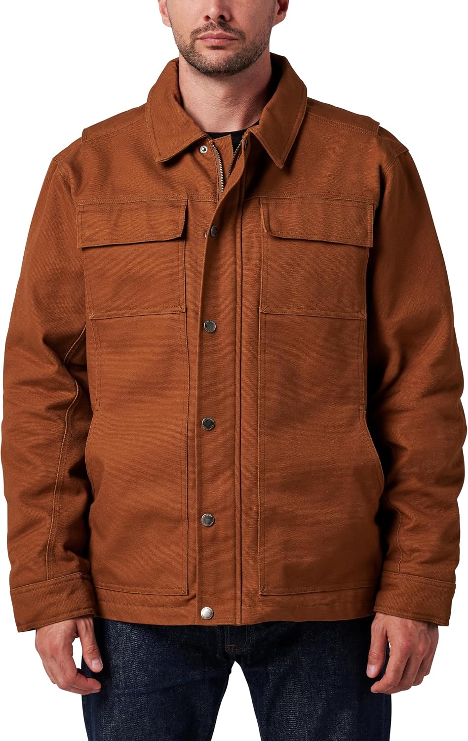 Lucky Brand Men's Men's Full Zip Canvas Chore Jacket With Quilted Lining