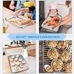Herogo Feuille de cuisson avec jeu de racks en fil(2 Boîtes + 2 Sacs à biscuits en acier inoxydable, 9.2'' x 7''x 1'' Set de pâtisserie en tôle d'acier inoxydable pour four non toxique & Lourds & Facile à nettoyer- Petite