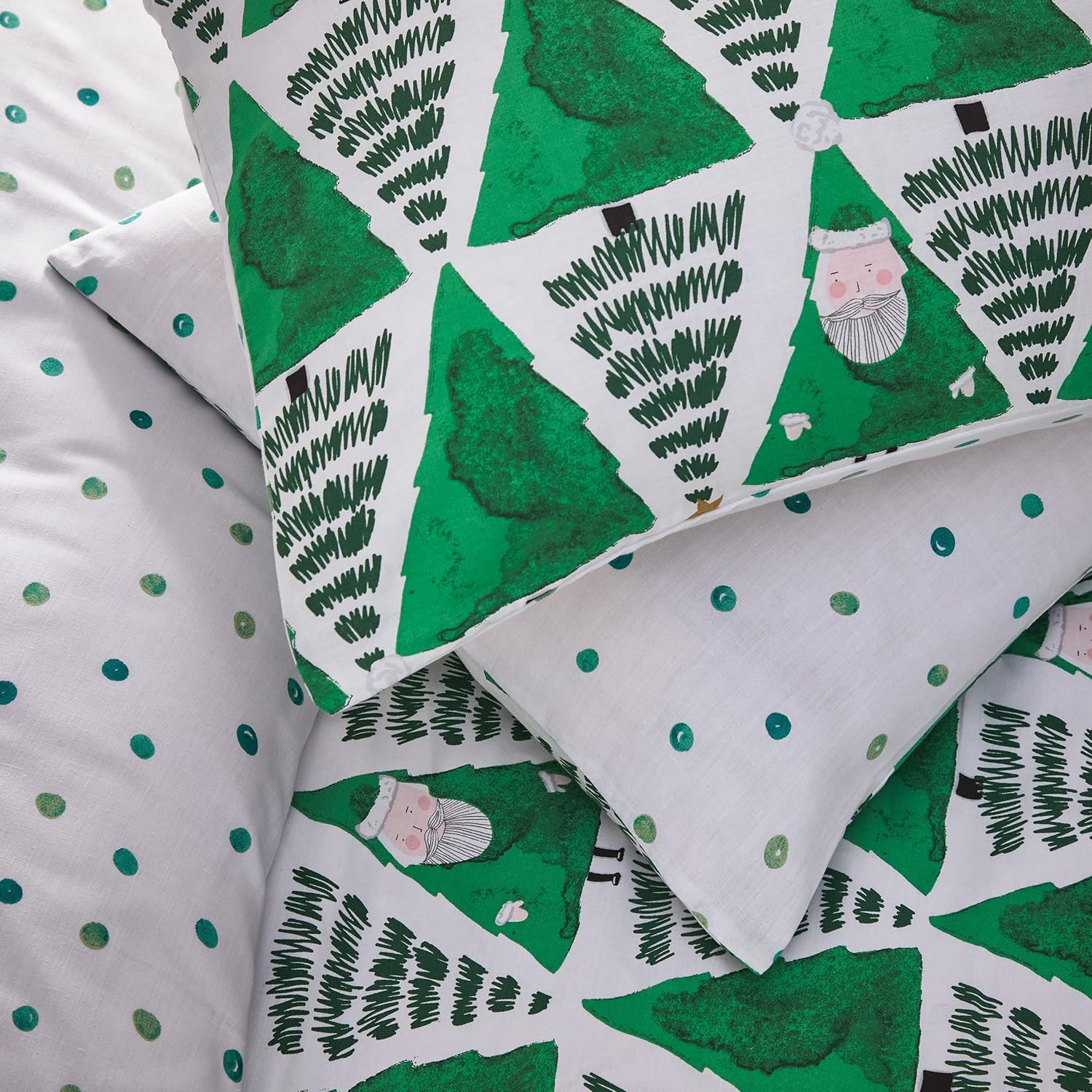 furn. Hide and Seek Santa Toddler Duvet Cover Set, Cotton, Polyester, Green