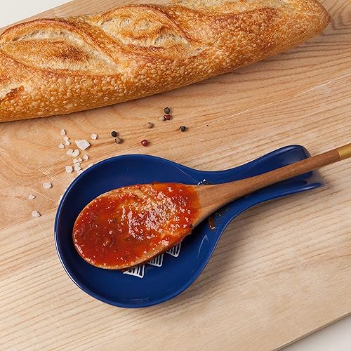 Vista 18 de Now Designs Cuchara curvo de gres azul cáscara de huevo, 3.5x7.75 in Eggshell