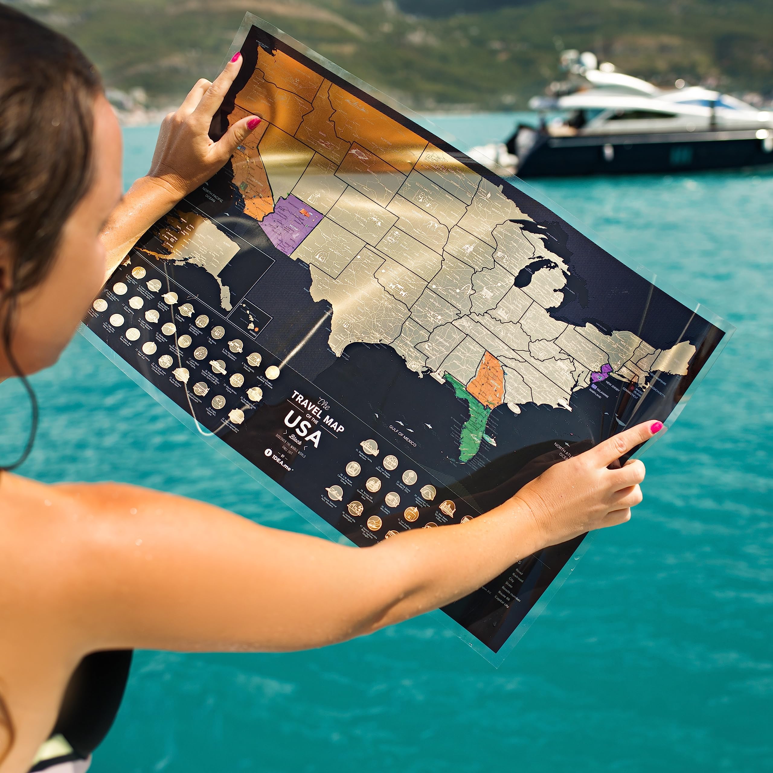 Mapa zdrapka USA Travel map black USA