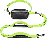 Vista 36 de iYoShop Correa de perro manos libres con bolsa con cremallera, asas acolchadas dobles y bungee duradero para caminar, trotar y correr con tu perro