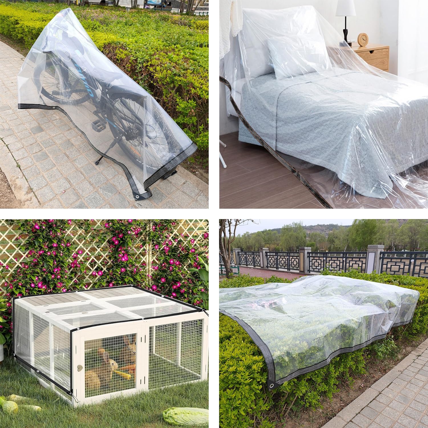 Bâche Transparente, 2,5x4,5m Résistant Aux Intempéries Bâche en Plastique avec Oeillets Jardin Imperméable Transparent Bâche PE Couverture De Plantes(2.5x4.5m)