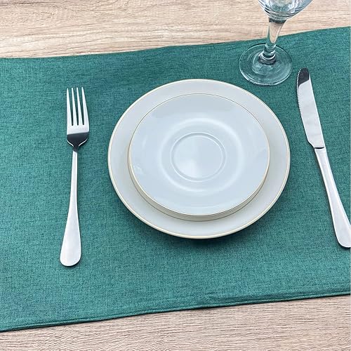 Miniatura 5 de Weabetfu Juego de 4 manteles individuales de tela resistentes al calor, manteles individuales de algodón y lino, lavables a máquina, manteles