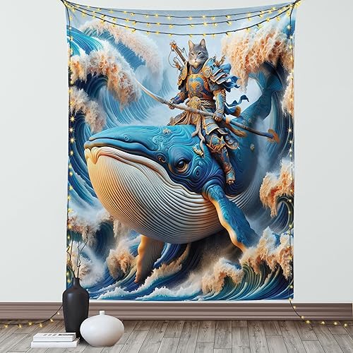 Miniatura 37 de Ambesonne Tapiz hawaiano, Costa Na Pali en la isla de Kauai en Hawái, día soleado, horizonte de montaña, colgante de pared para dormitorio, sala