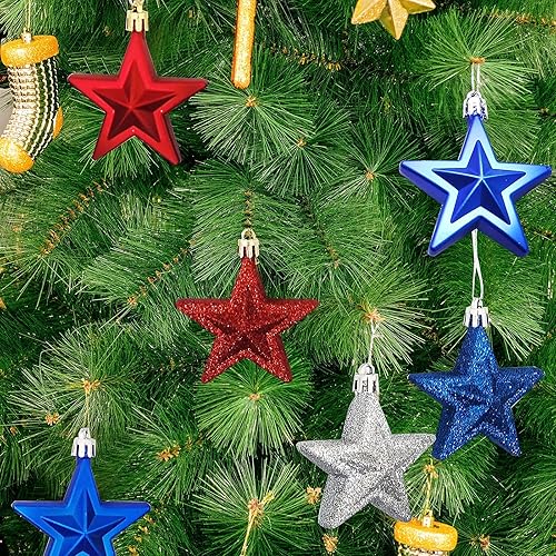 Miniatura 4 de 24 adornos colgantes de estrella para Navidad, Año Nuevo, Día del Trabajo, Día de la Independencia, adorno colgante para fiesta en el hogar,