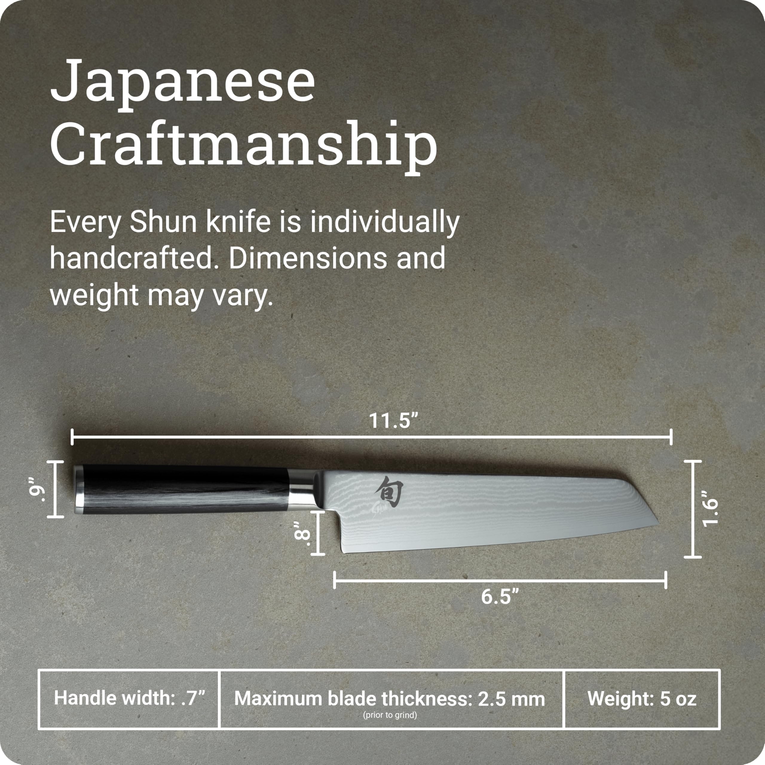 Shun Cutlery Classic Master Küchenmesser, 16,5 cm breit, perfekt für präzise Schnitte, ideal für die Zubereitung von Sandwiches oder Schneiden von kleinem Gemüse, handgefertigtes japanisches Messer