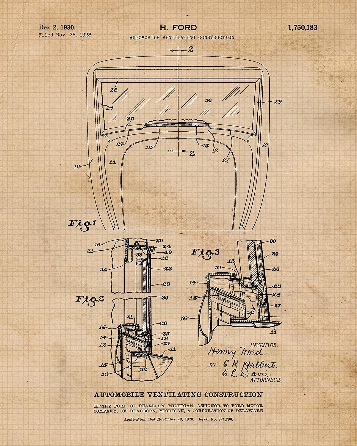STARS BY NATURE Vintage Henry Ford Auto Body Part Patent Prints, 6 (8x10) Unframed Photos, Wall Art Decor for Home Work Office Car Garage Build Engine Repair Shop School College Student Teacher Coach