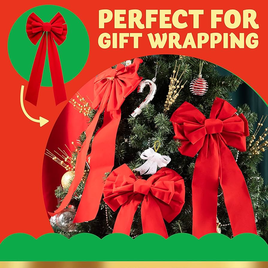 little.willow ベルト 赤 ddim Amazon.com: JOYIN 8 Pack Christmas Red Velvet Bows, 26