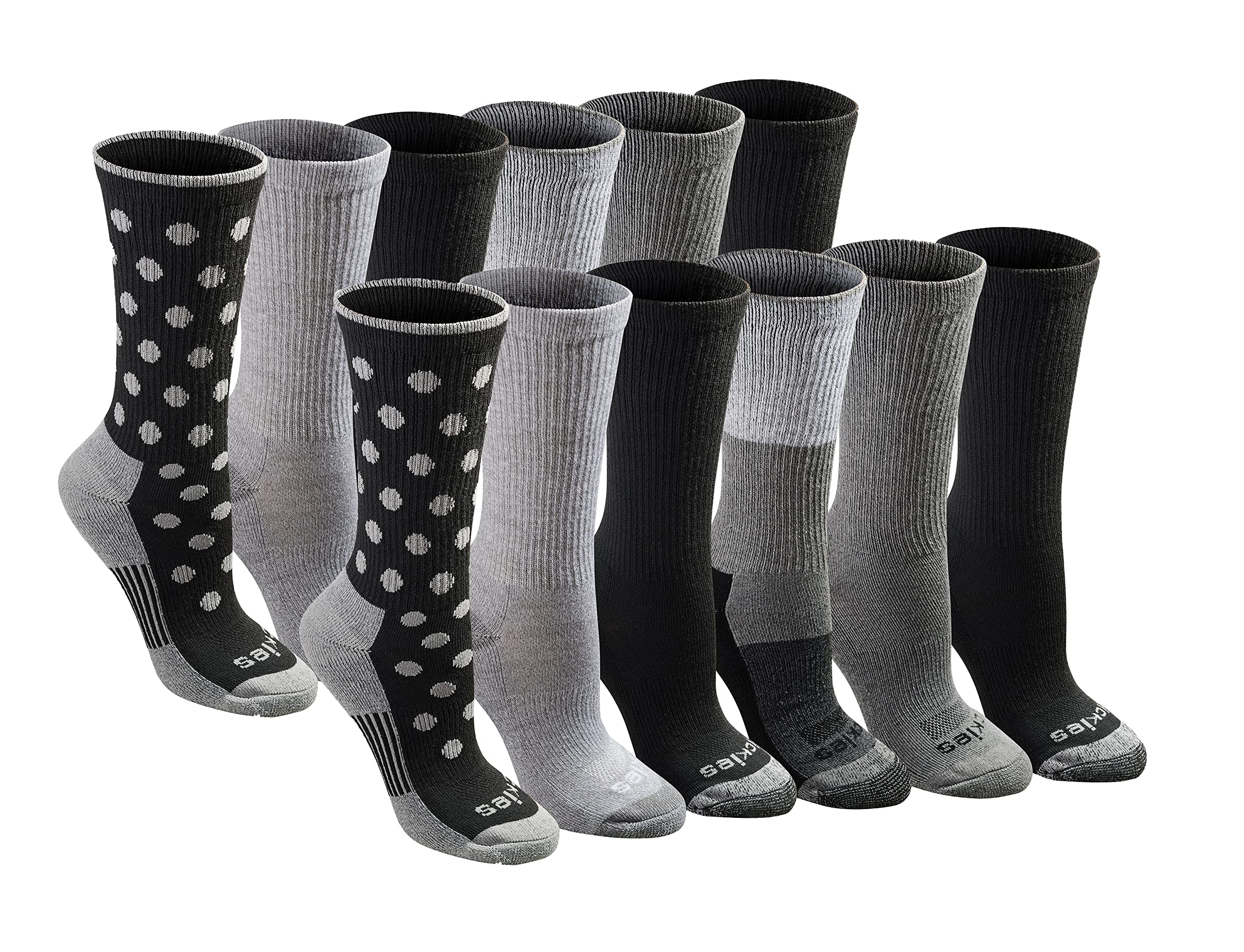 Dickies Women's Dri-Tech Fashion Moisture Control Crew Socks (6, 12 Pairs)
