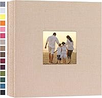 Vista 16 de potricher Álbum de fotos de lino de tapa dura de 4 x 6 pulgadas, 600 fotos, gran capacidad para la familia, boda, aniversario, bebé, vacaciones Caqui