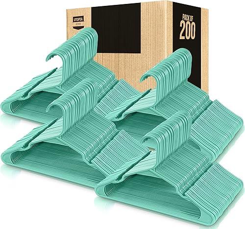 Vista 14 de Utopia Home - Perchas de plástico, paquete de 50 unidades, duraderas y fuertes, perfectas para ahorrar espacio, organizar armario con ranuras