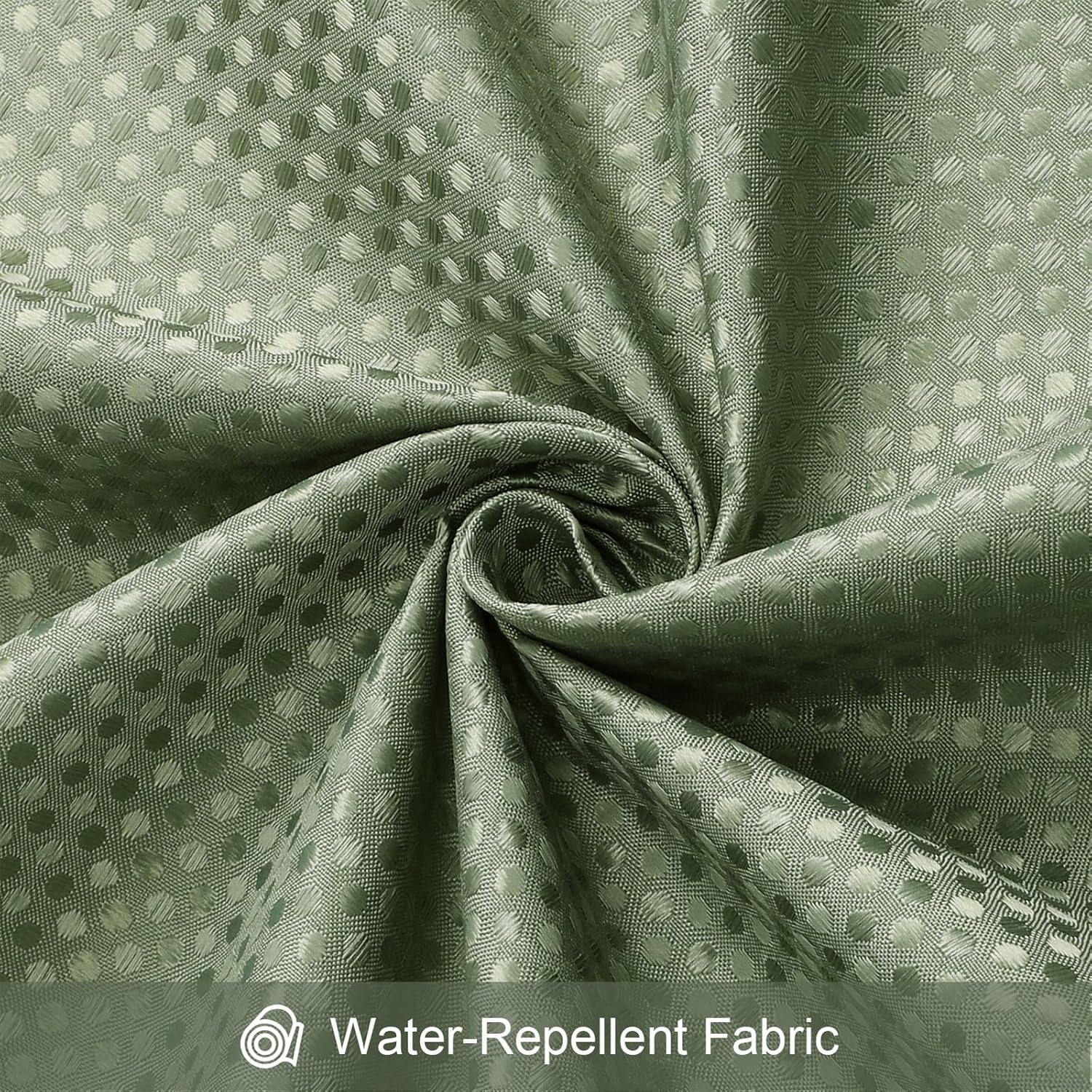 3 in 1 Shower Curtain Set, Sage Green Waffle Shower Curtain and PEVA Liner Set with 12 Stainless Steel Shower Curtain Hooks, Waterproof Fabric Shower Curtains for Bathroom, 72 W x 72 H