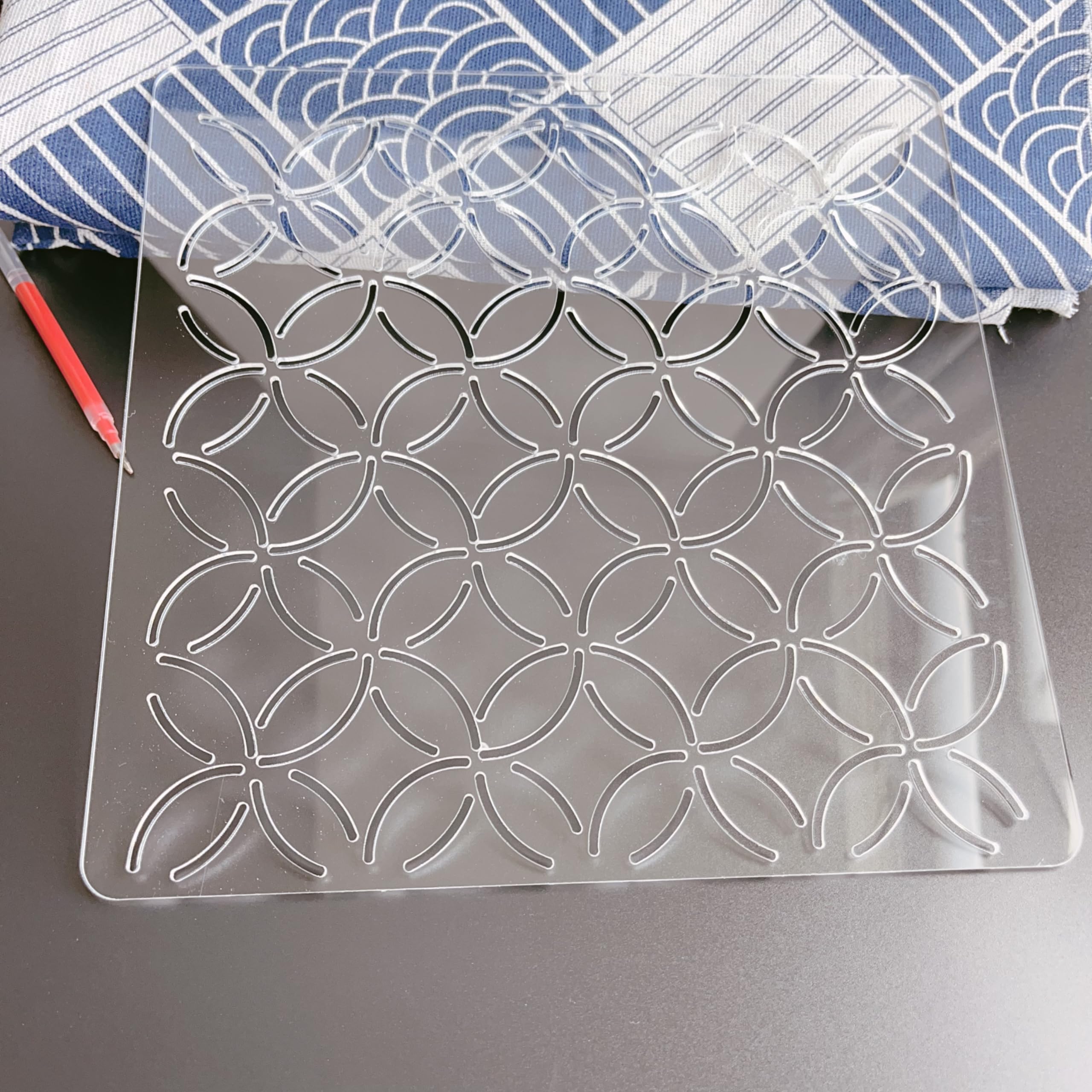 Acrylic Sashiko Stencil, Embroidery Pattern, Quilting Stencil for Hand Quilting and Embroidery