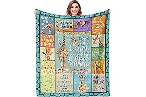 QOJUYO Giraffe Throw Blanket: Perfect Giraffe Gift for Giraffe Lovers