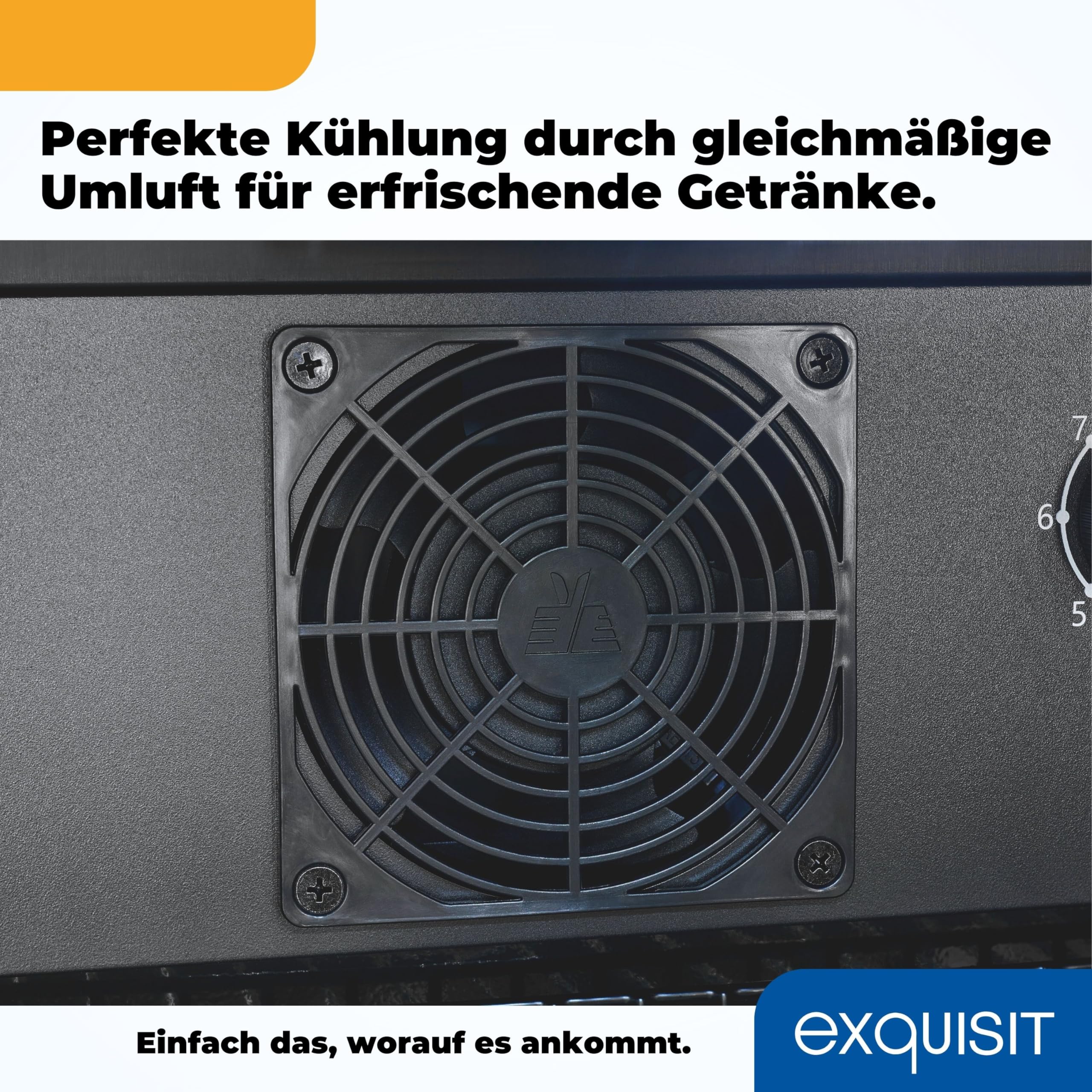 Exquisit GKS120-GT-160C Glastürkühlschrank 118L Flaschenkühlschrank Schwarz LED Umluft 3 Ablagen Schloss Kompakt Gastro-Kühlschrank