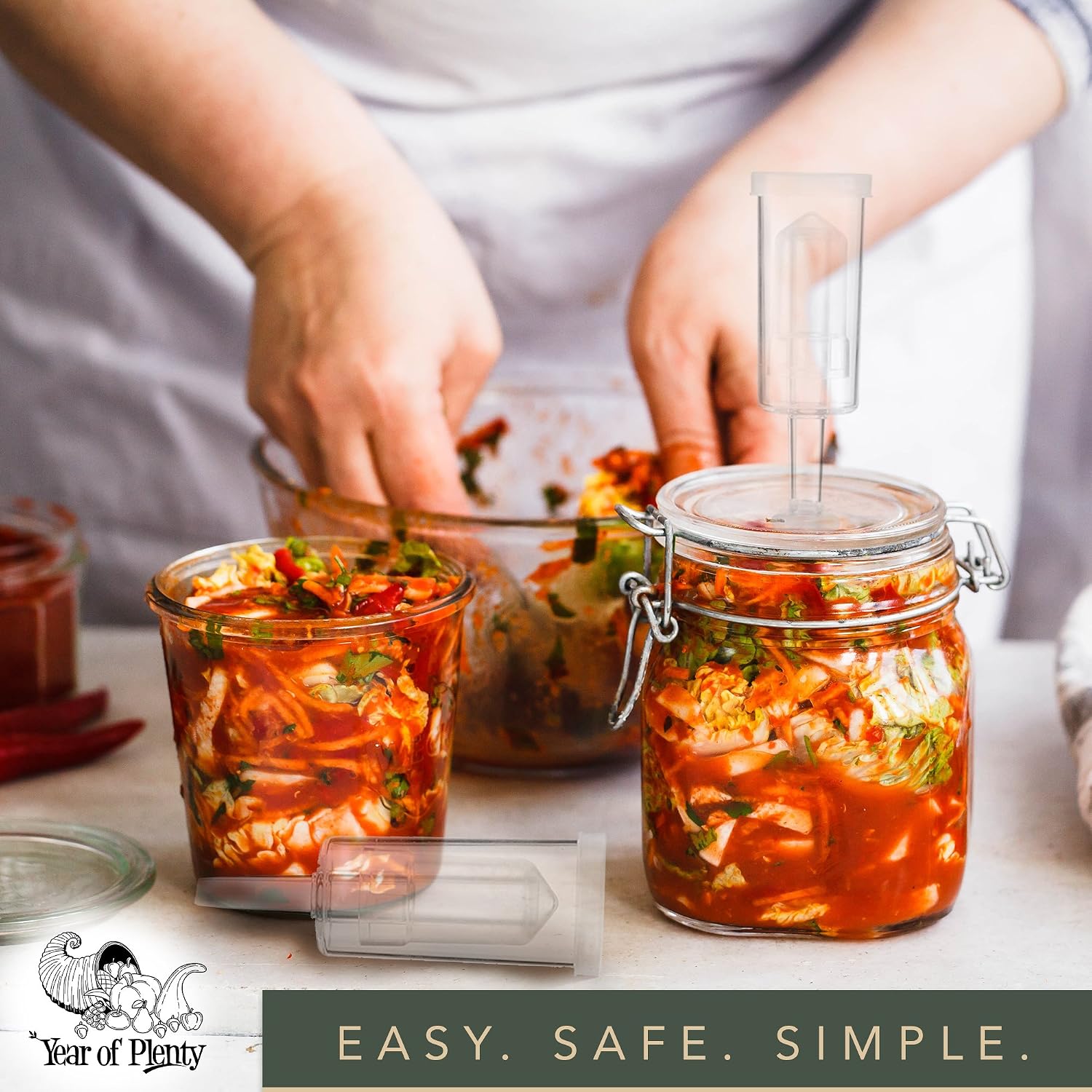 Year of Plenty BPA-Free Airlocks - Set of 6 - Hydrolocks for Fermenting, Brewing, Beer, Wine, Sauerkraut, Kimchi and Other Fermentation Projects (6)