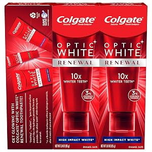 Colgate Optic White Renewal Teeth Whitening Toothpaste High Impact White 3 Oz Tube 3 Pack