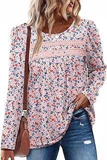 Boho Tops for Women Long Sleeve Shirts Plus Size Early Fall Fashion Womens Blouses Dressy Casual Outfits M-4Xl