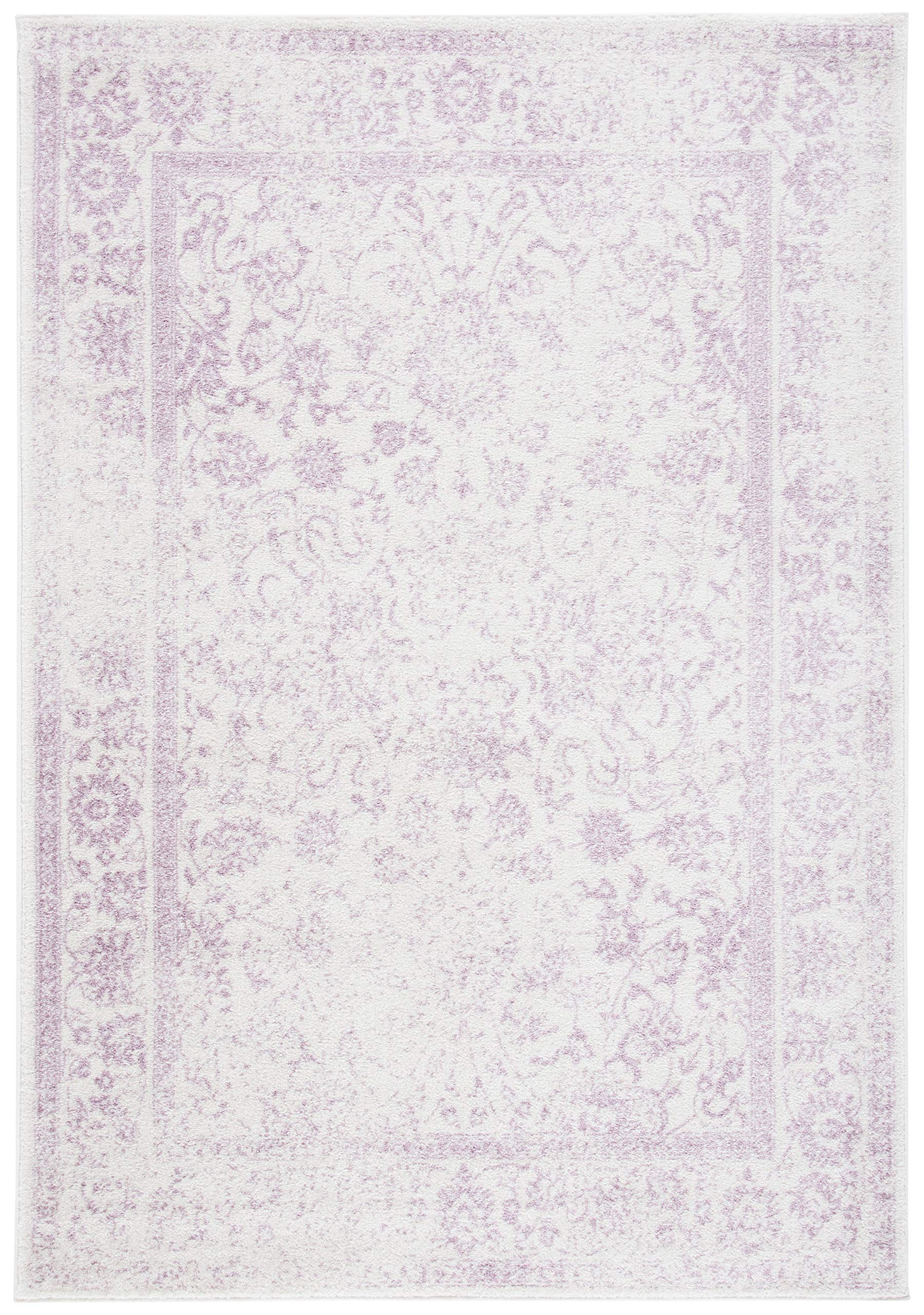 Safavieh Distressed Rug for Living Room Dining Room, Bedroom - Adirondack Collection, Short Pile, in Purple and Ivory, 91 X 152 cm - Image 3