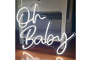 Oh Baby Neon Sign for Backdrop - Large 21.5" x 20"