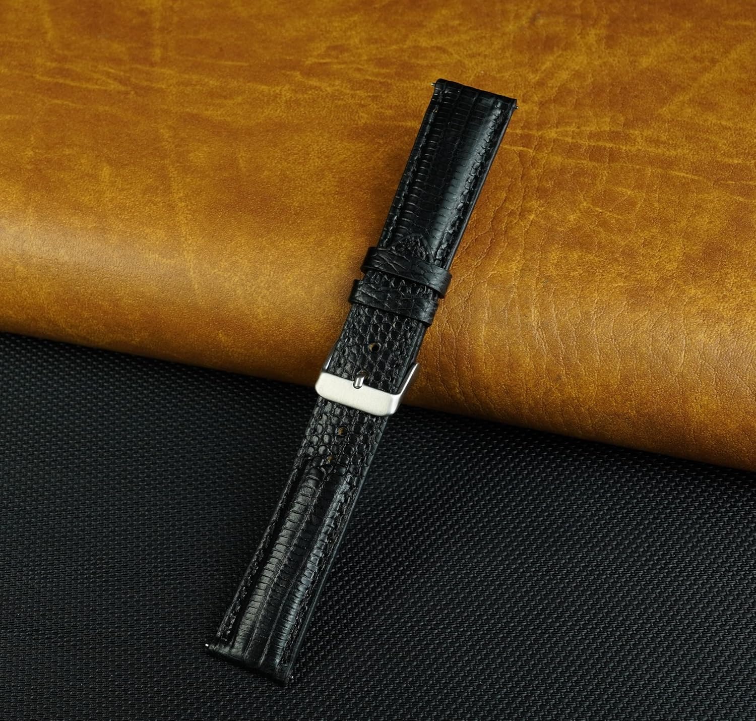 vinacreations Quick Release Lizard Leather Watch Bands Men Handmade Replacement Wrist Watch Straps Vintage Extra Soft Exotic Leather Strap Gift for Him 18mm 19mm 20mm 21mm 22mm