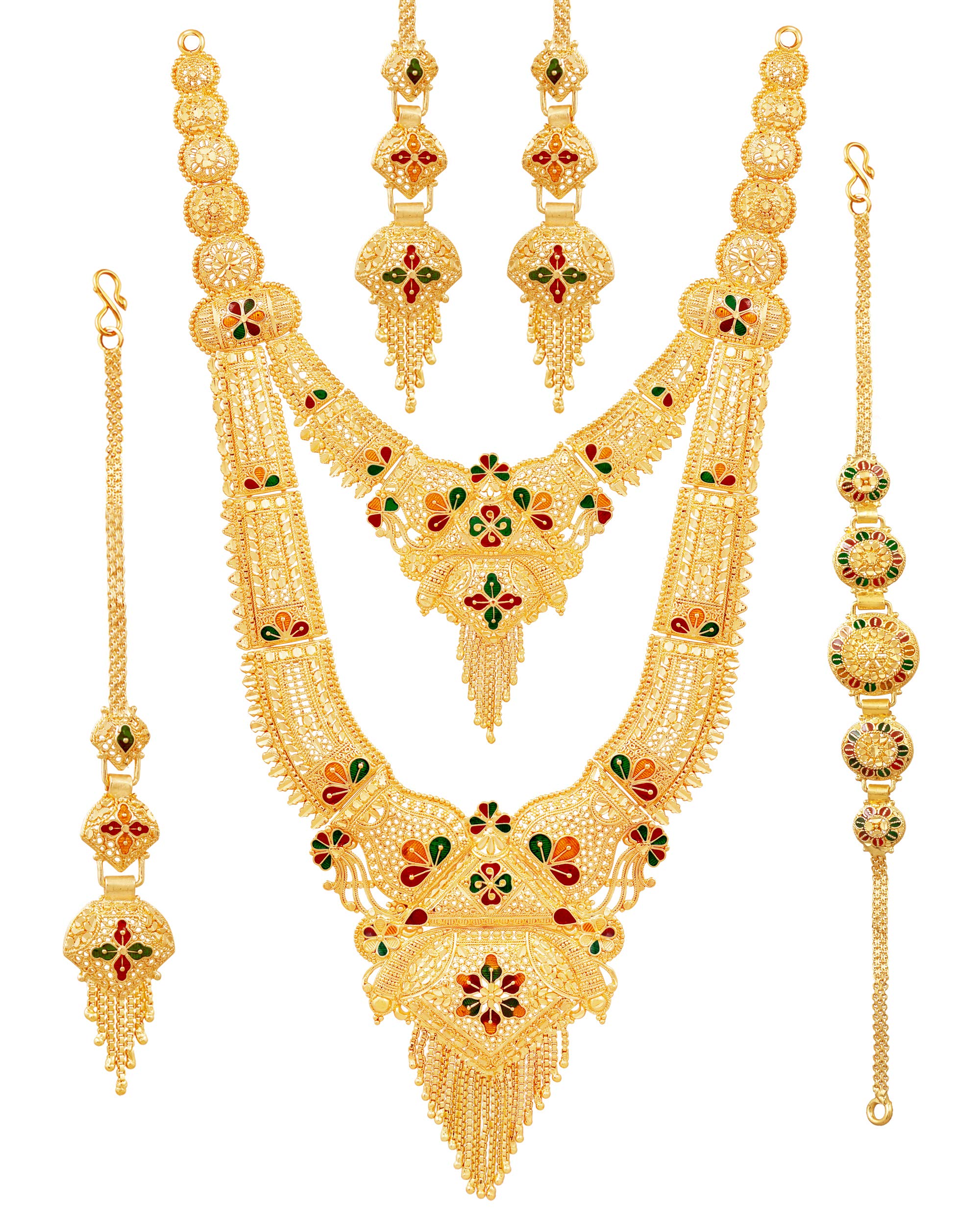 Mansiyaorange Golden Multi Color Layered Long Bridal Jewellery Necklace Set for Women and Girls (10.5 Inch Long) (B08HN4ZTZG) Amazon Price History, Amazon Price Tracker
