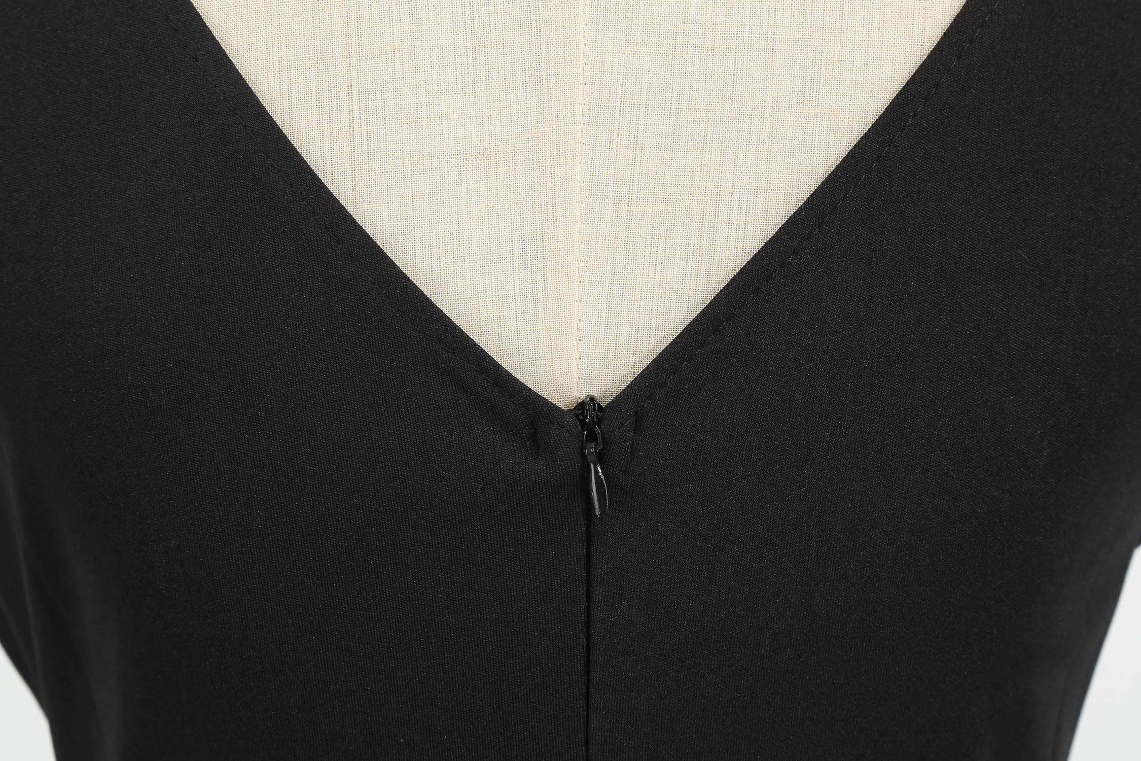 Wellwits Femme Robe de Cocktail Vintage 1950s col v festonné Pois
