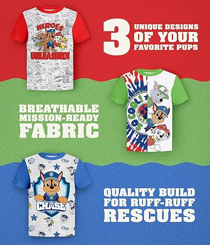 Miniatura 8 de Camiseta gráfica de Patrulla Canina (conjuntos) Marshall Chase Rubble Rocky Skye Everest Zuma para ropa de niños de cumpleaños a niños